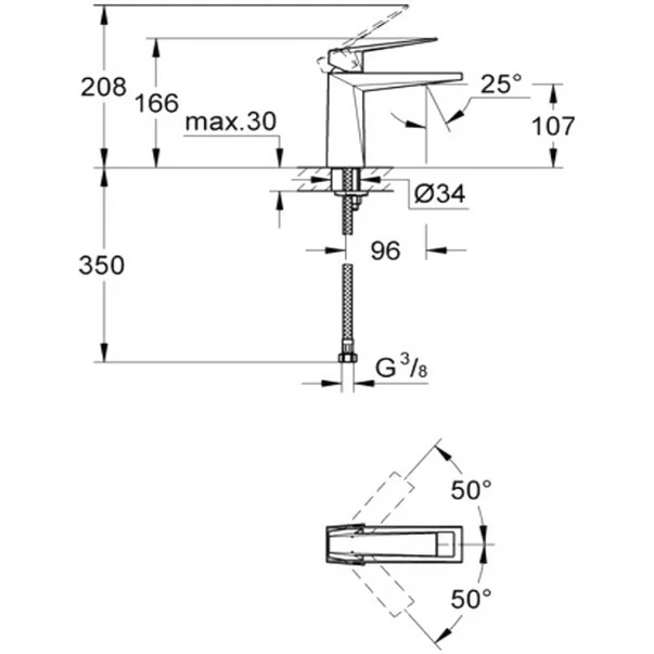 Baterie lavoar Grohe Allure Brilliant M monocomanda crom fara ventil [2]