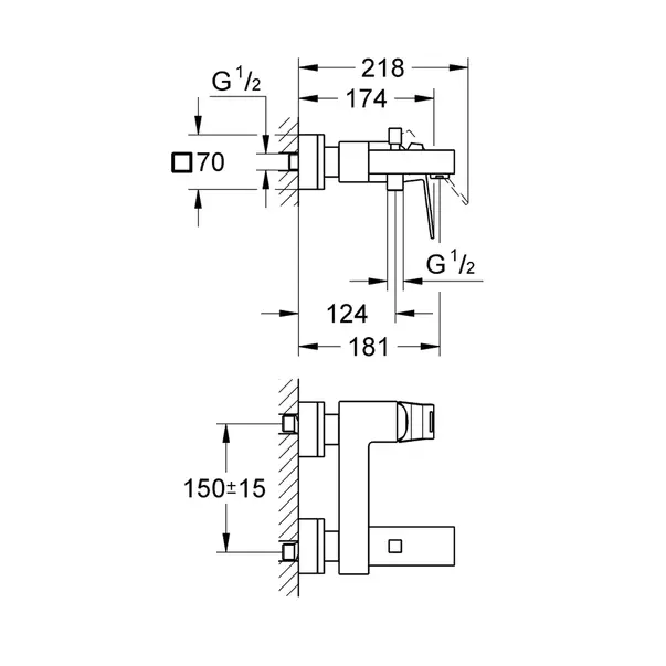 Baterie cada - dus Eurocube monocomanda antracit periat Hard Graphite [4]