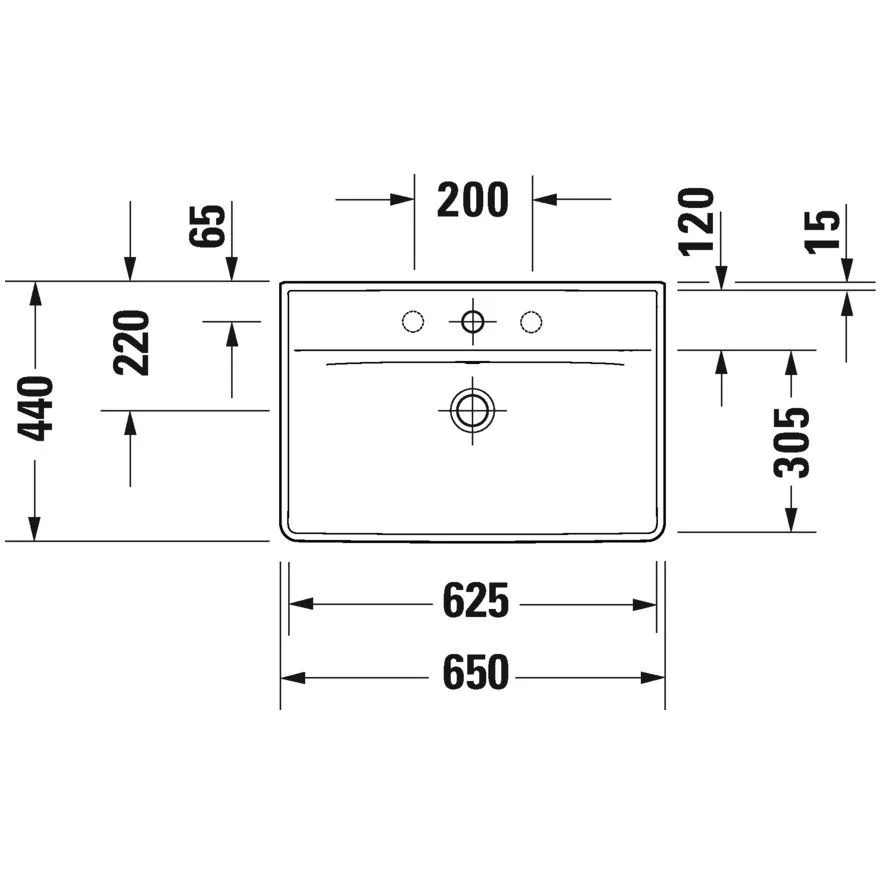 Lavoar baie pe blat Duravit D-Neo 65x44 cm [3]