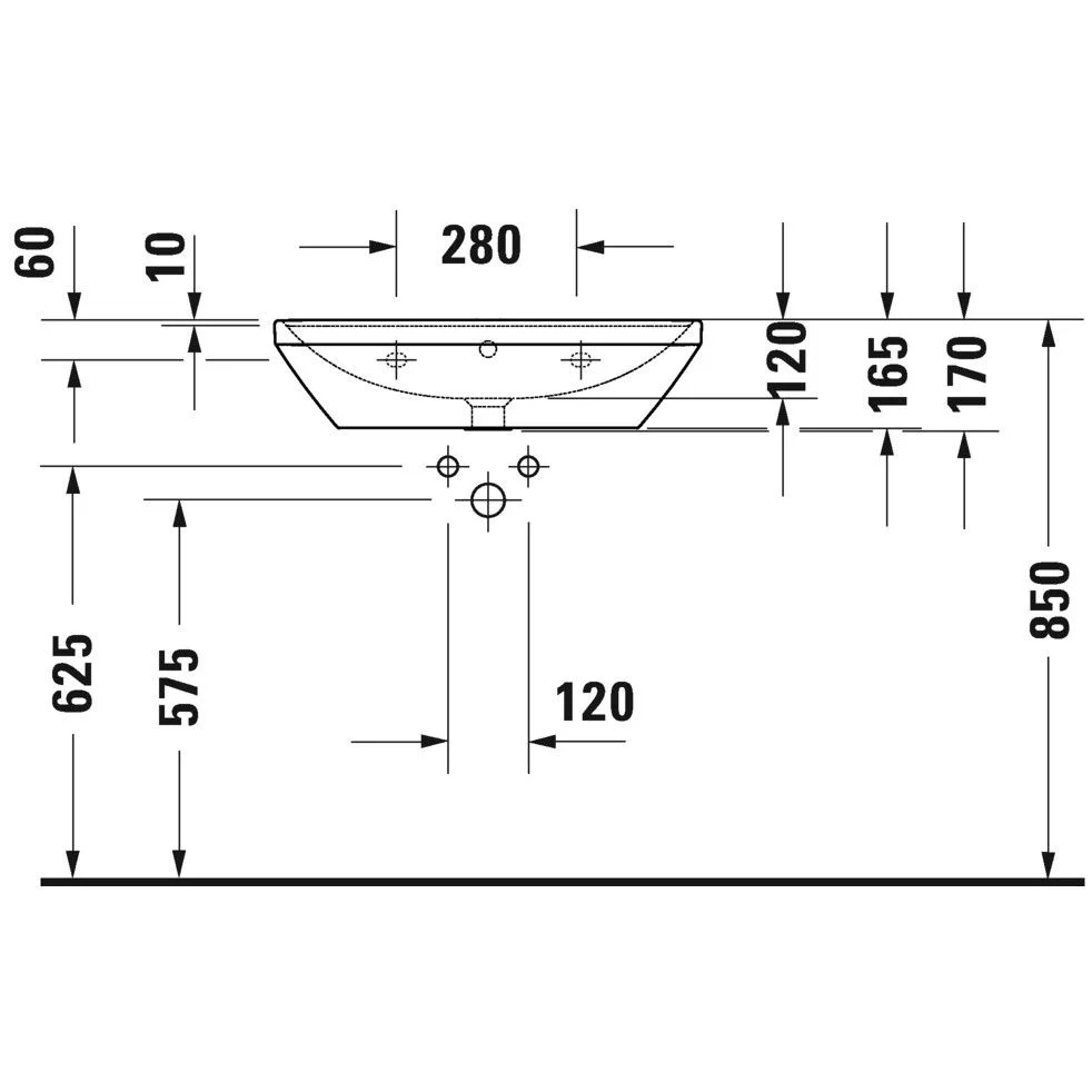 Lavoar baie pe blat Duravit D-Neo 65x44 cm [4]