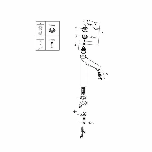 Baterie lavoar inalta Grohe Eurostyle New XL crom lucios [3]