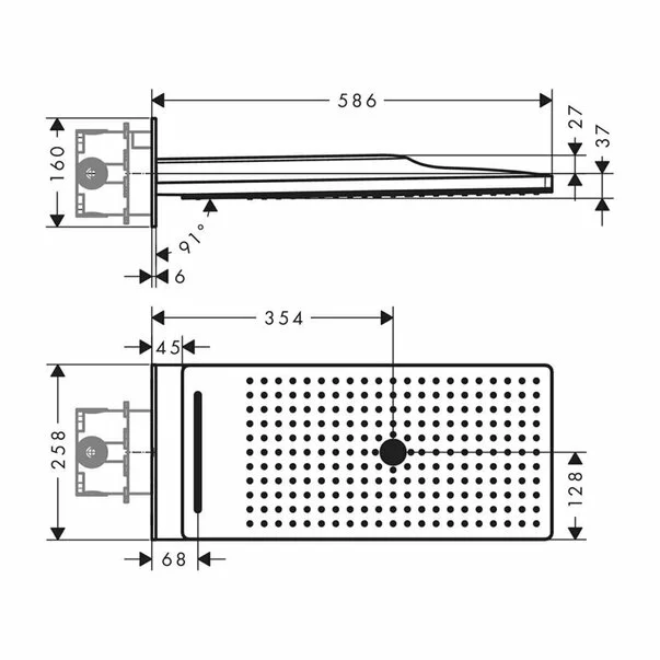 Palarie cu brat de dus Hansgrohe Rainmaker Select 580 negru - crom [3]