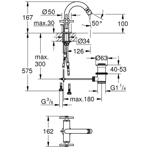 Baterie bideu Grohe Atrio crom dubla comanda [2]