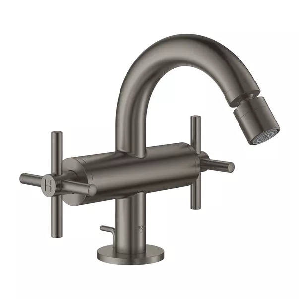 Baterie bideu Grohe Atrio antracit periat Hard Graphite dubla comanda cu ventil Pop-Up [1]