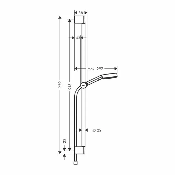 Set de dus cu bara Hansgrohe Pulsify Select 105 Relaxation 90 cm crom 3 functii [2]