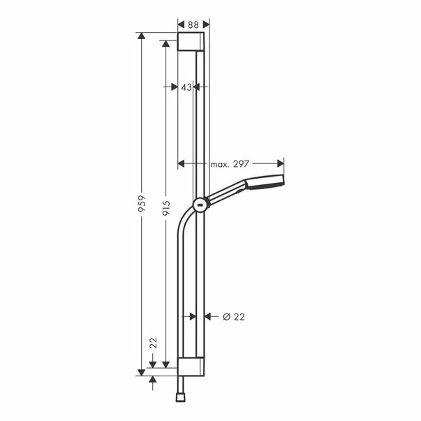Set de dus cu bara Hansgrohe Pulsify Select 105 Relaxation 90 cm negru 3 functii [2]