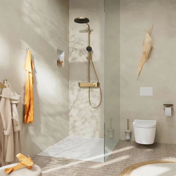 Coloana de dus cu baterie termostatata bronz periat Hansgrohe Pulsify S 260 [2]