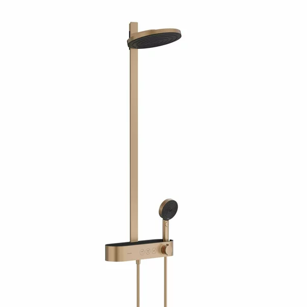 Coloane de dus - Coloana de dus cu baterie termostatata Hansgrohe Pulsify S 260 2 jeturi bronz periat