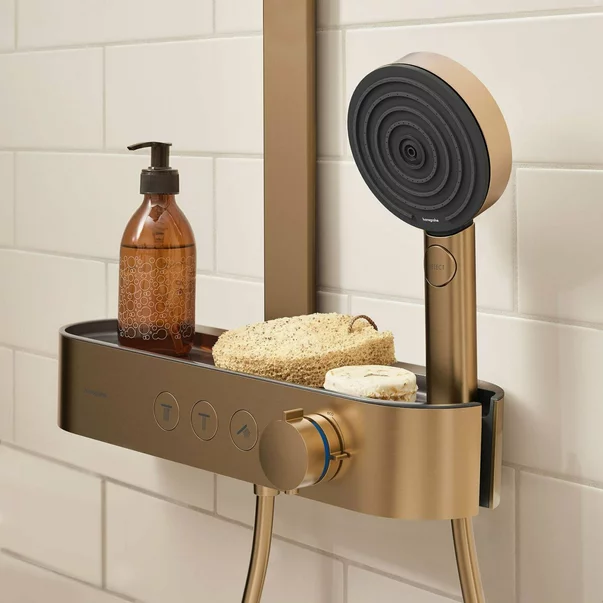 Coloana de dus cu baterie termostatata Hansgrohe Pulsify S 260 2 jeturi bronz periat [6]