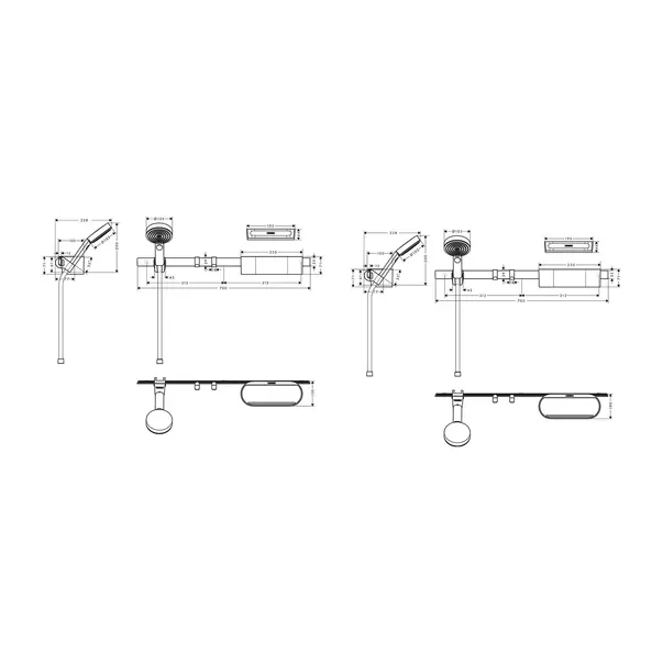 Set accesorii Hansgrohe WallStoris negru mat cu set de dus [3]