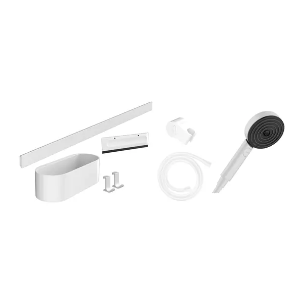 Set accesorii Hansgrohe WallStoris alb mat cu set de dus [2]