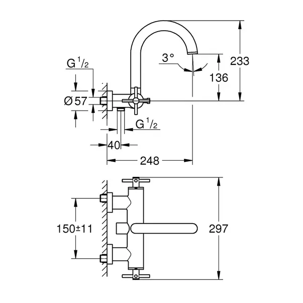 Baterie cada - dus Grohe Atrio dubla comanda antracit periat Hard Graphite [2]