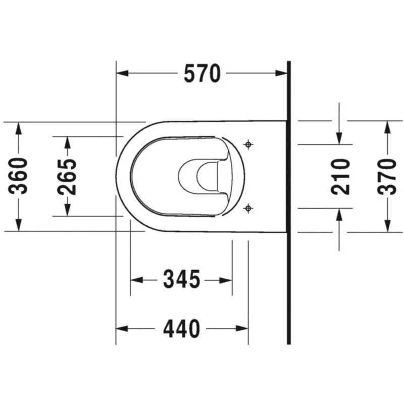 Vas WC suspendat Duravit ME by Starck 37x57 cm evacuare orizontala [6]