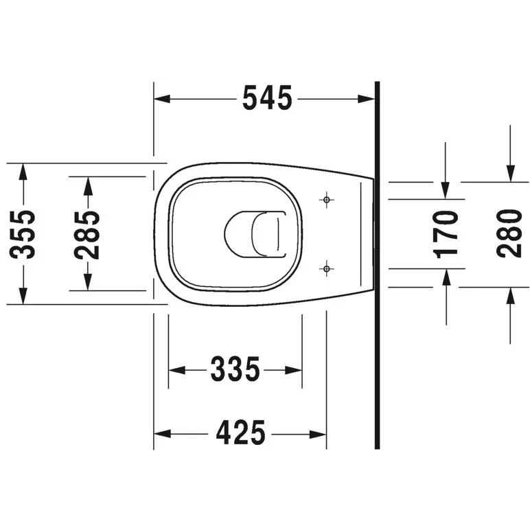 Vas WC suspendat Duravit D-Code 35x54 cm evacuare orizontala [2]