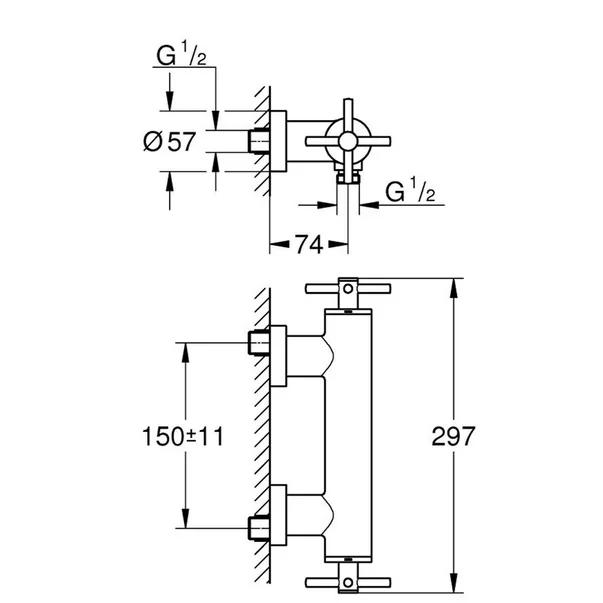 Baterie dus Grohe Atrio dubla comanda crom [2]