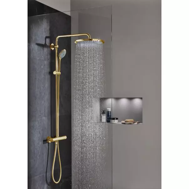Coloana de dus cu baterie termostatata auriu periat Grohe Euphoria 310 Cool Sunrise [2]