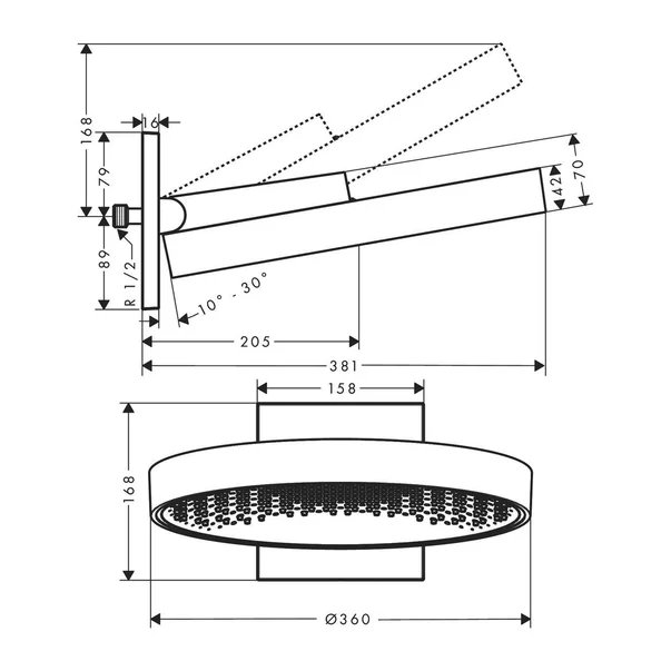 Palarie de dus rotunda Hansgrohe Rainfinity 360 bronz periat 1 functie [2]