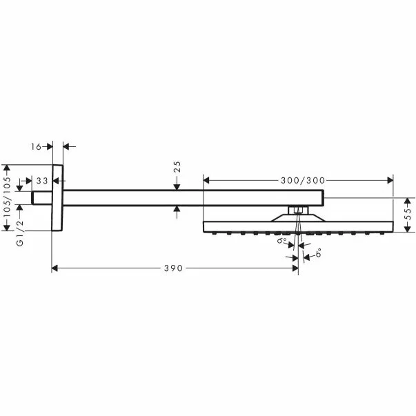 Palarie si brat de dus Hansgrohe Raindance Select E 300 negru - crom periat [2]