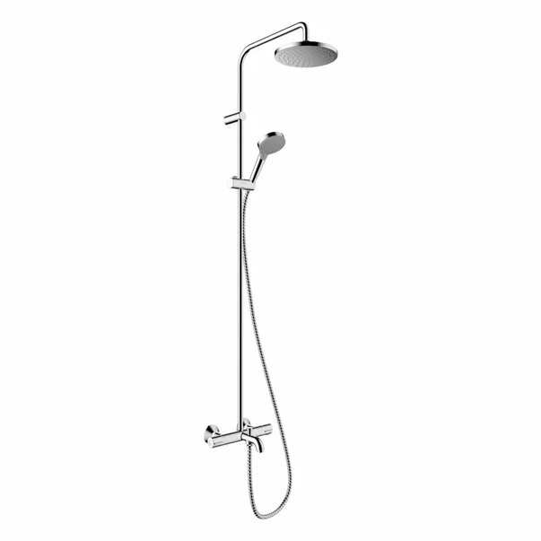 Coloane de dus - Coloana de dus cu baterie termostatata si pipa cada Hansgrohe Vernis Blend 200 cu 2 functii