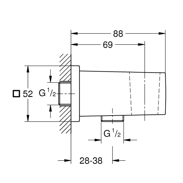 Cot de iesire dus Grohe Euphoria Cube cu suport para antracit periat Hard Graphite [4]
