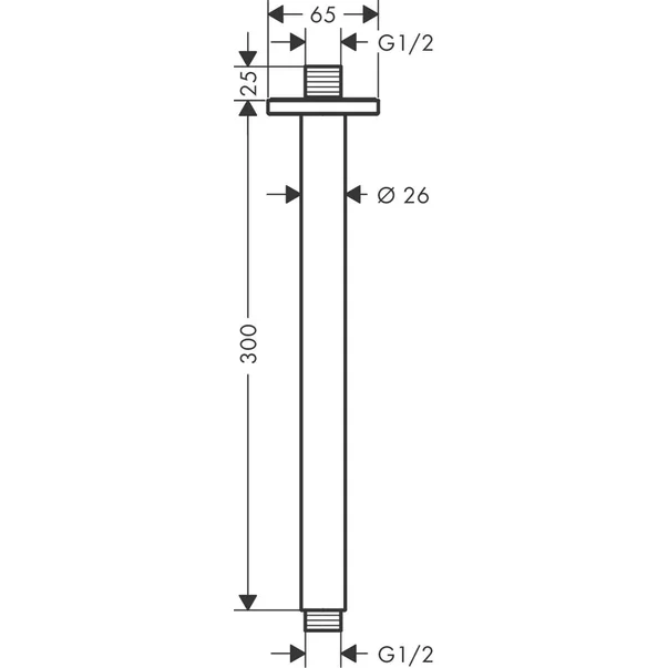 Brat de dus Hansgrohe Vernis Blend 30 cm patrat cu montaj pe tavan [2]