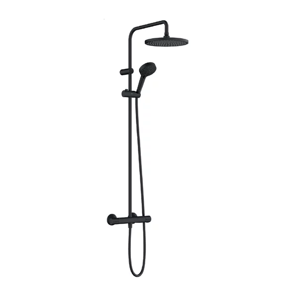 Coloane de dus - Coloana de dus cu baterie termostatata negru mat Hansgrohe Vernis Blend 240 S cu 2 functii