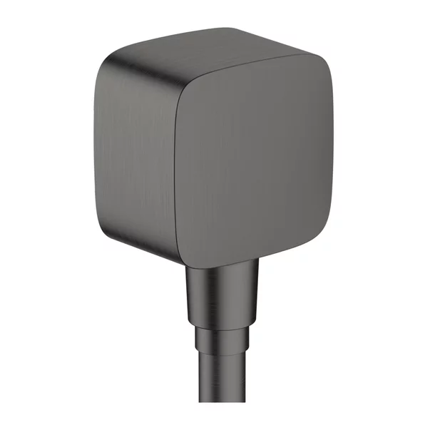 Pare, furtunuri si accesorii - Cot conector dus Hansgrohe FixFit cu valva antireflux negru - crom periat