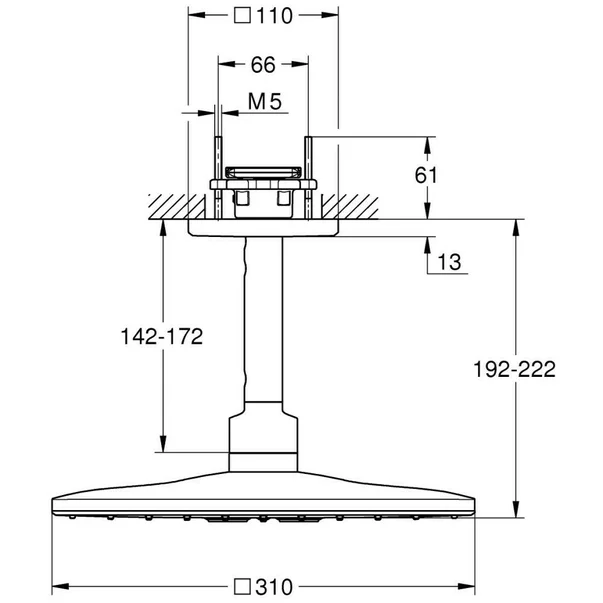 Palarie de dus Grohe Rainshower SmartActive 310 cu 2 jeturi [4]