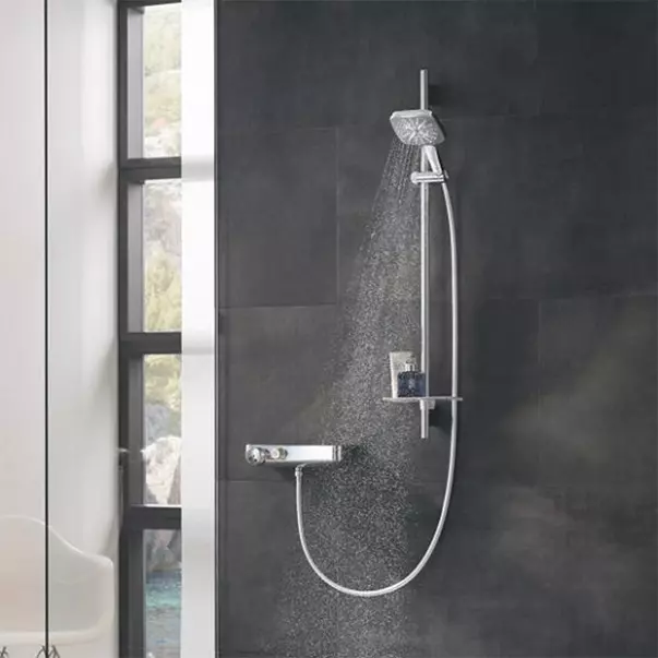Para de dus Grohe Rainshower SmartActive 130 Cube 3 functii antracit lucios Hard Graphite [4]