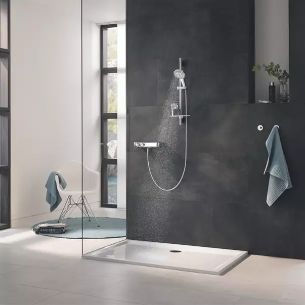 Bara de dus Grohe Rainshower SmartActive 90 cm antracit periat Hard Graphite [4]