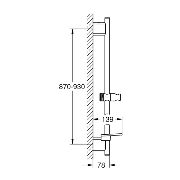 Bara de dus Grohe Rainshower SmartActive 90 cm antracit periat Hard Graphite [5]