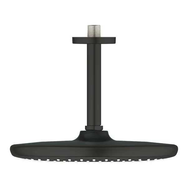 Palarie si brat de dus negru mat Grohe Tempesta 250 Cube rotunda montaj tavan [1]