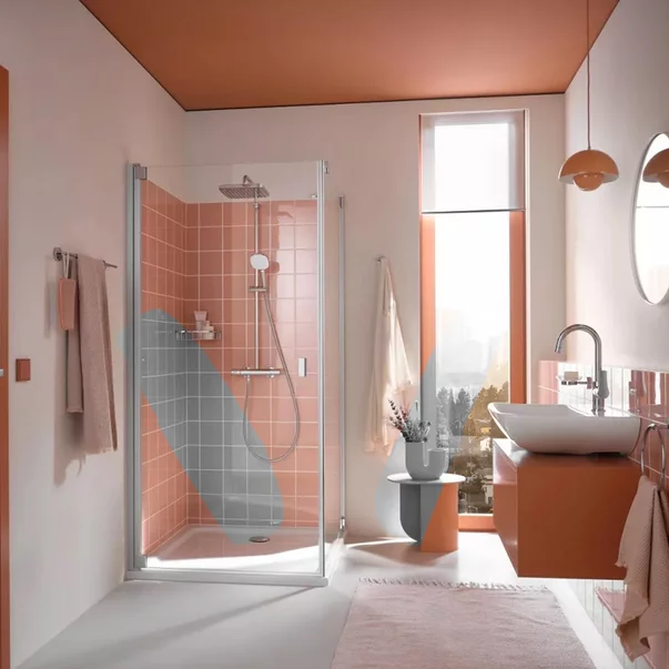 Coloana de dus Grohe Tempesta 250 Cube cu baterie termostatata crom lucios [2]