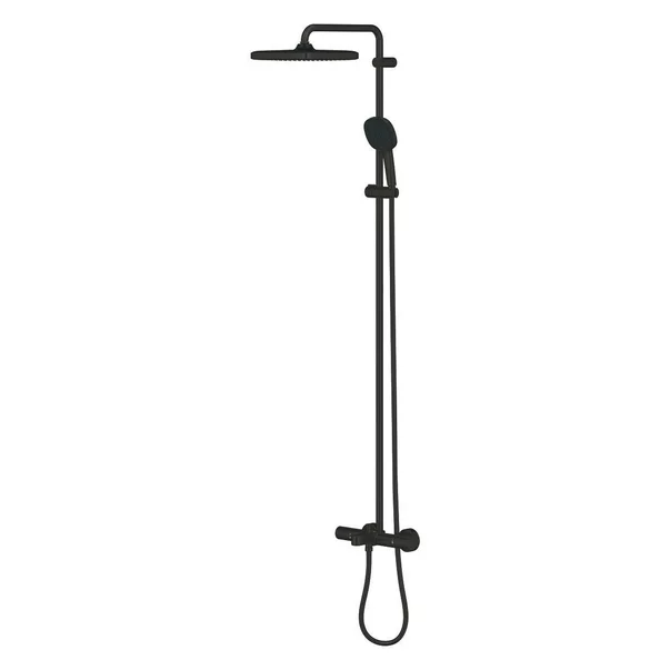 Coloana de dus cu baterie termostatata cu pipa cada negru mat Grohe Tempesta Cosmopolitan 250 Cube [3]