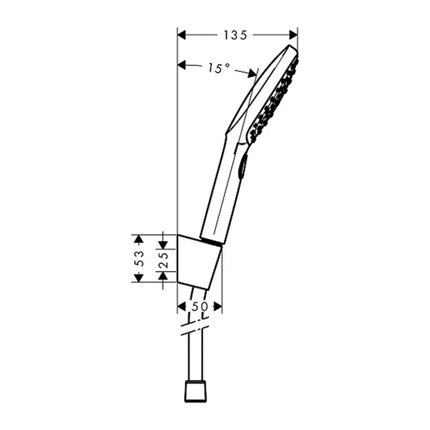 Set de dus cu porter Hansgrohe Raindance Select E 120 3 functii crom - alb [3]