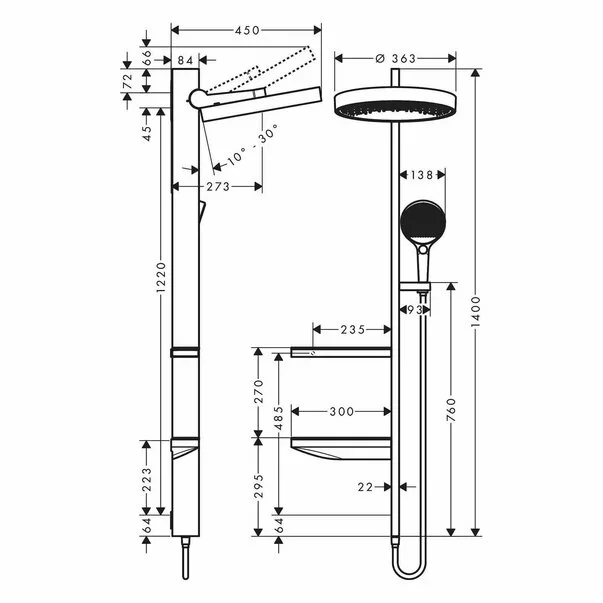 Coloana de dus Hansgrohe Rainfinity 360 fara baterie [3]
