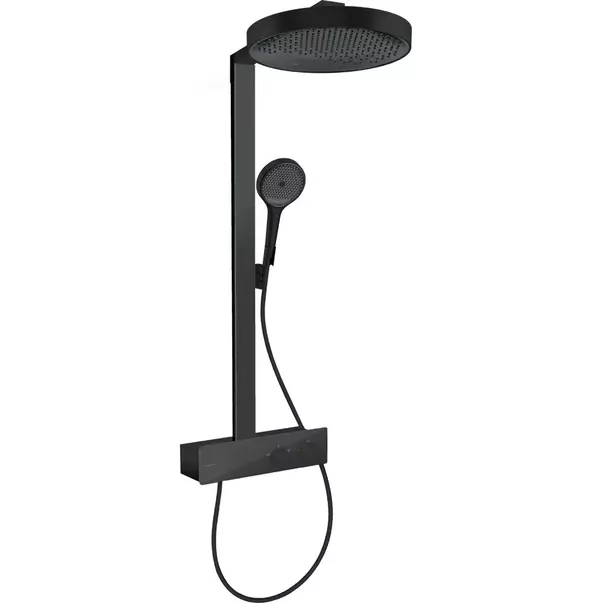 Coloane de dus - Coloana de dus cu baterie termostatata negru mat Hansgrohe Rainfinity ShowerTablet 350