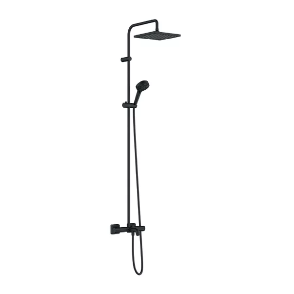 Coloane de dus - Coloana de dus cu baterie termostatata si pipa cada negru mat Hansgrohe Vernis Shape 240