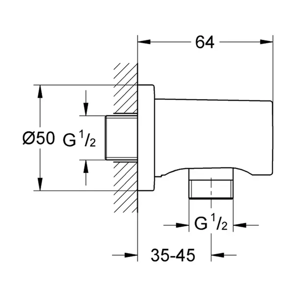 Cot de iesire dus Grohe Rainshower antracit lucios Hard Graphite [4]