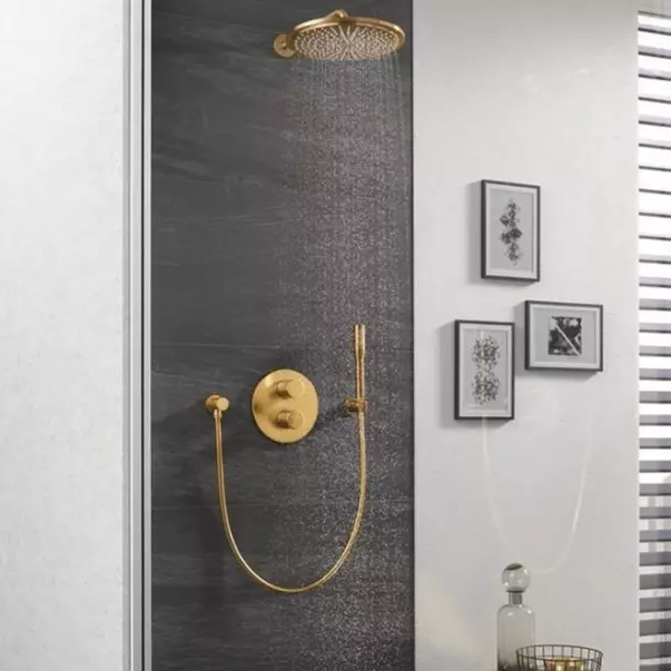 Cot de iesire dus Grohe Rainshower auriu periat Cool Sunrise [3]