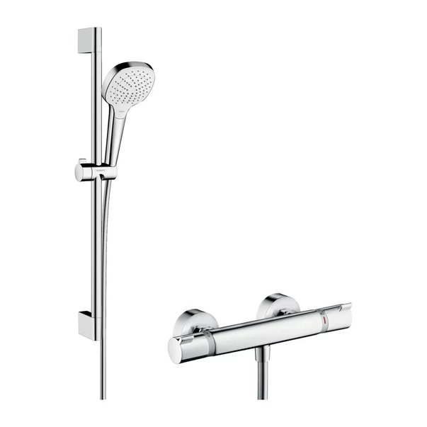 Baterii baie - Baterie dus termostatata Hansgrohe Croma Select E crom cu set de dus