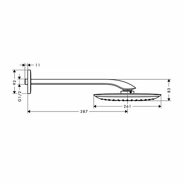 Palarie de dus Hansgrohe PuraVida cu brat de dus 400 mm alb - crom [2]
