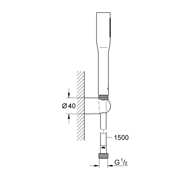 Set de dus cu porter Grohe Vitalio Get crom lucios 1 tip de jet [3]