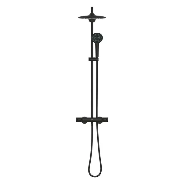 Coloana de dus cu baterie termostatata si pipa cada negru mat Grohe Euphoria 260 [2]
