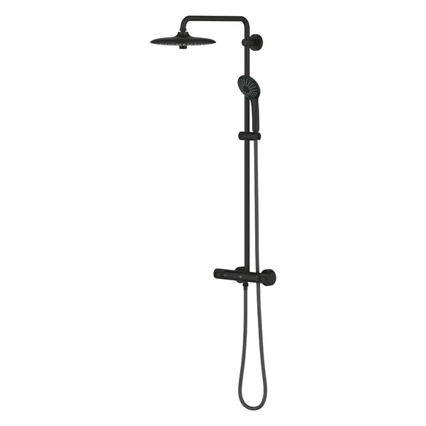 Coloana de dus cu baterie termostatata si pipa cada negru mat Grohe Euphoria 260 [3]
