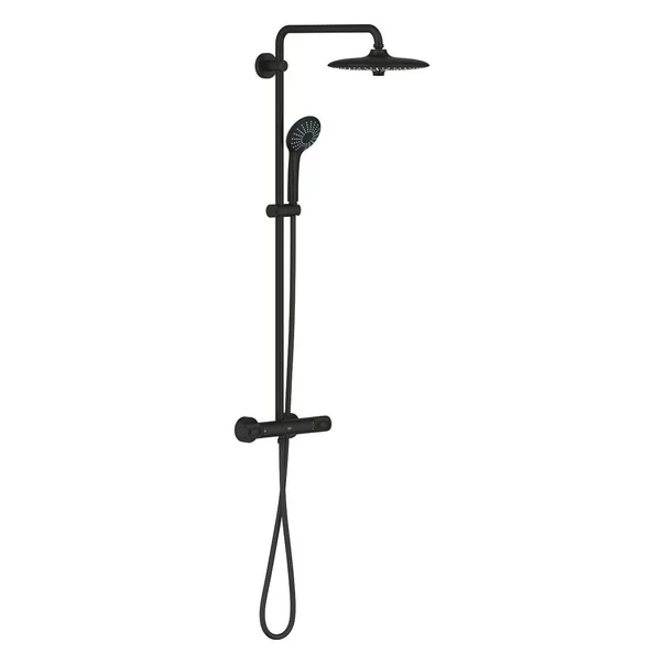 Coloana de dus cu baterie termostatata si pipa cada negru mat Grohe Euphoria 260 [4]