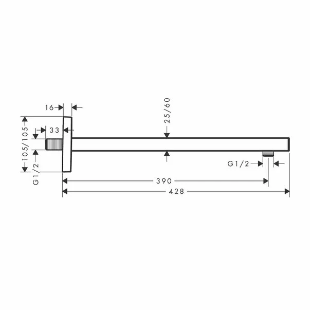 Brat de dus Hansgrohe Rainfinity Square 39 cm crom lucios [2]