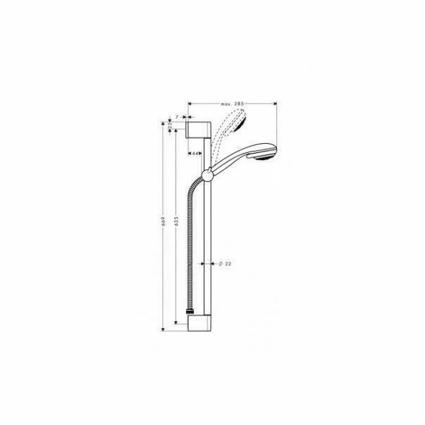 Set de dus cu bara Hansgrohe Crometta 85 Vario crom [2]