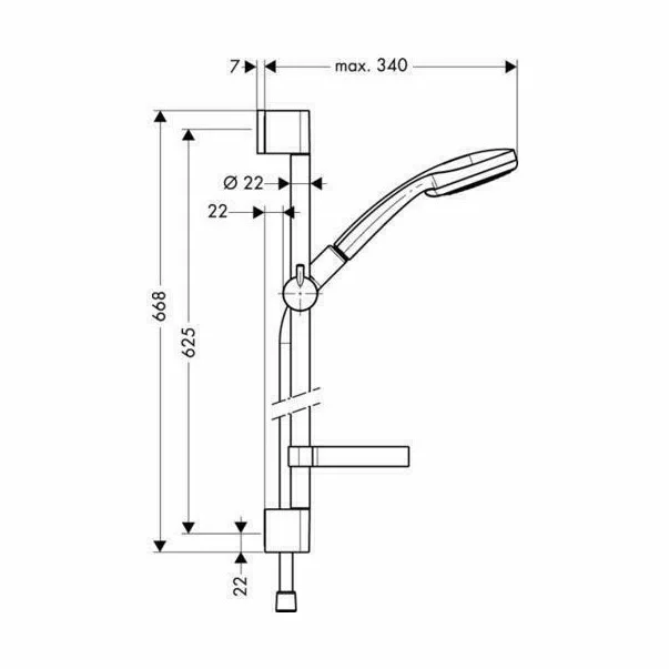 Set de dus Hansgrohe Croma 100 cu 4 functii crom [2]