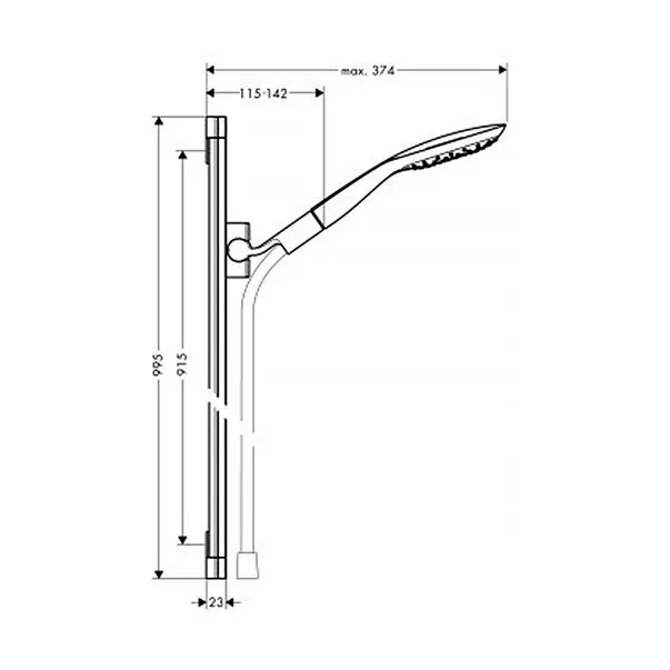 Set de dus cu bara Hansgrohe PuraVida crom 90 cm [2]